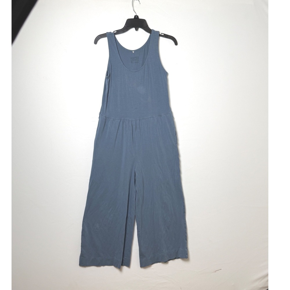 Patagonia Womens Jumpsuit XS Blue Gray Sleeveless Wide Leg Jersey Travel Romper